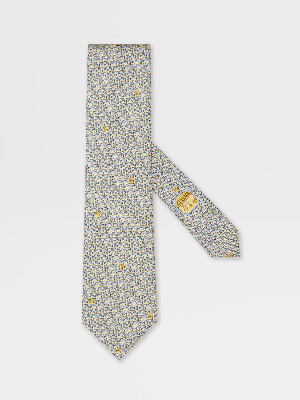 黄色桑蚕丝领带
